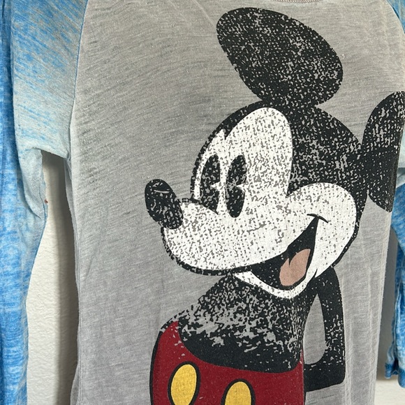 Disneyland Walt Disney World Mickey Mouse Burnout Baseball Sleeve T Shirt - Picture 4 of 7